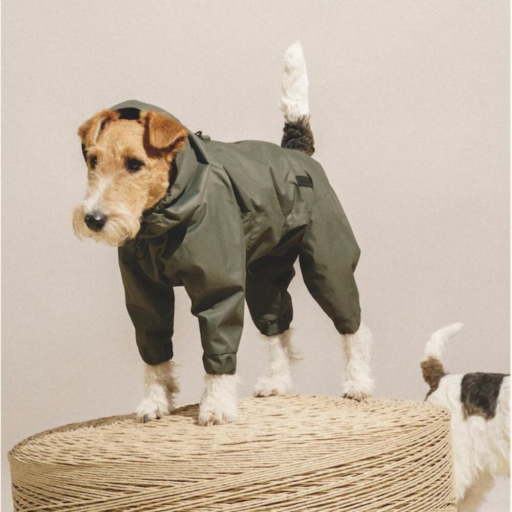 Hunting Pony Dog Rain Jacket Overall "Pony-Jumpsuitony" Khaki Green